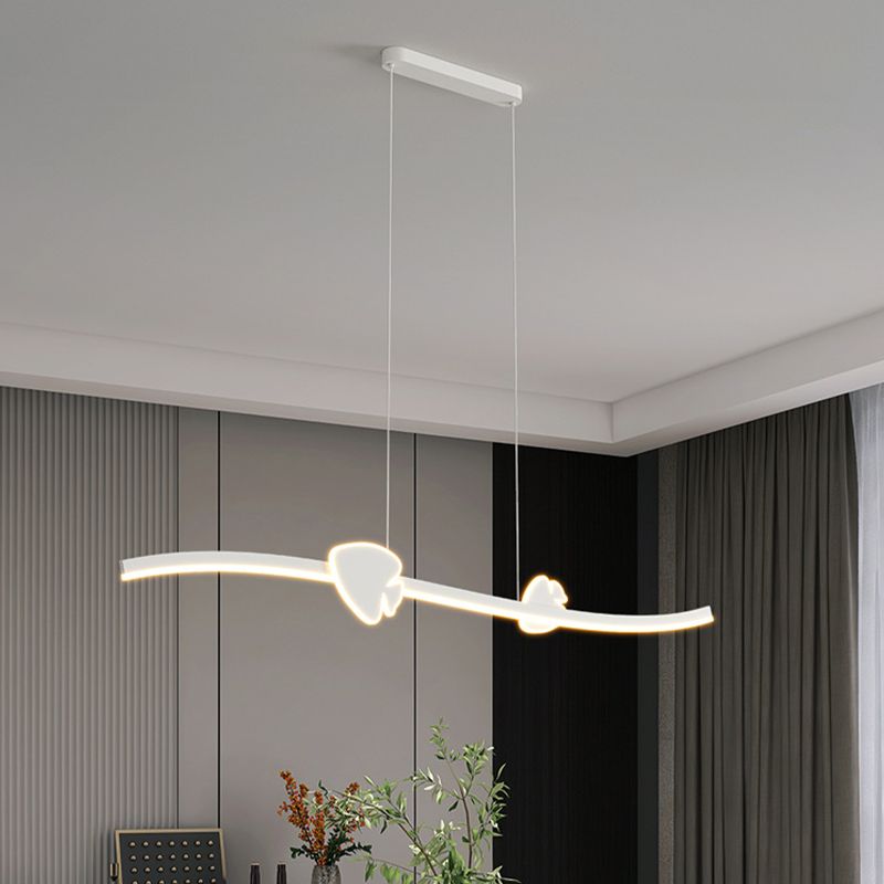 Modern Style Island Light LED Island Hanging Light with Acrylic Shade for Living Room
