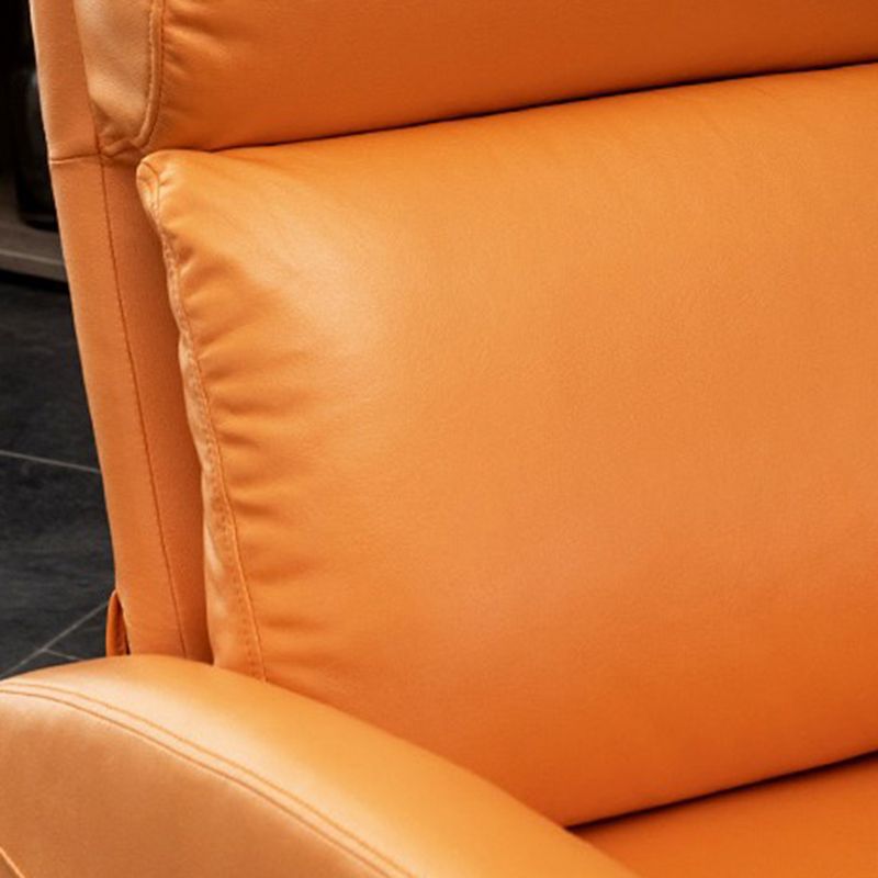 Contemporary Metal Frame Standard Recliner Solid Color Faux Leather Recliner Chair