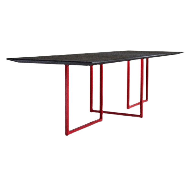 Solid Wood Top Dining Table Industrial Fixed Table for Dining Room