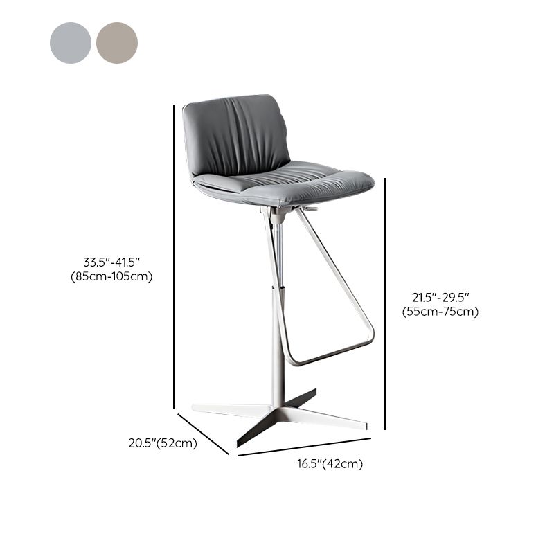 Industrial Style Rotatable Bar Stool Leather Counter Bar Stool for Home