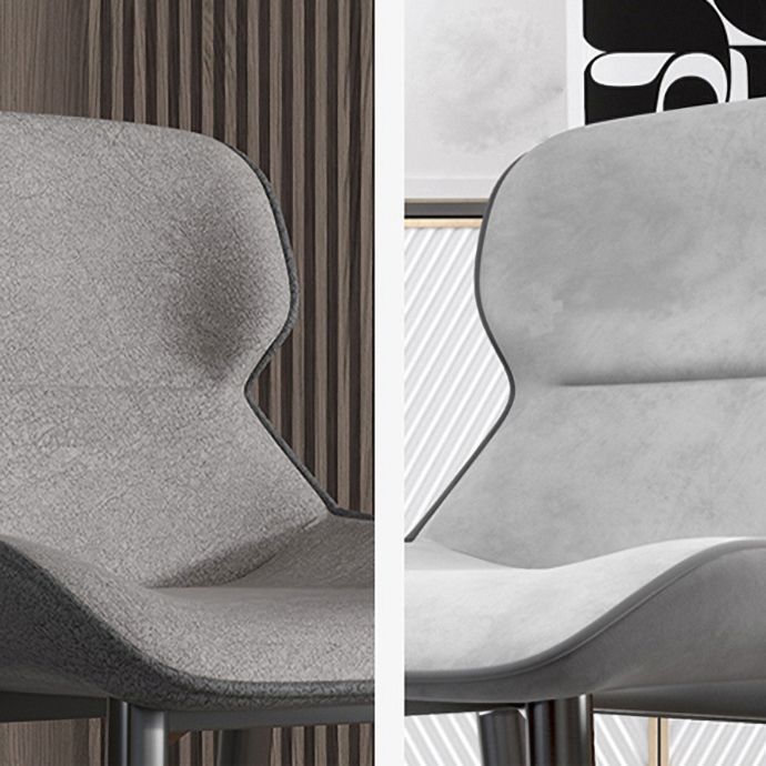 Chaise Parsons de style industriel, chaises de salle à manger sans accoudoirs avec pieds en métal