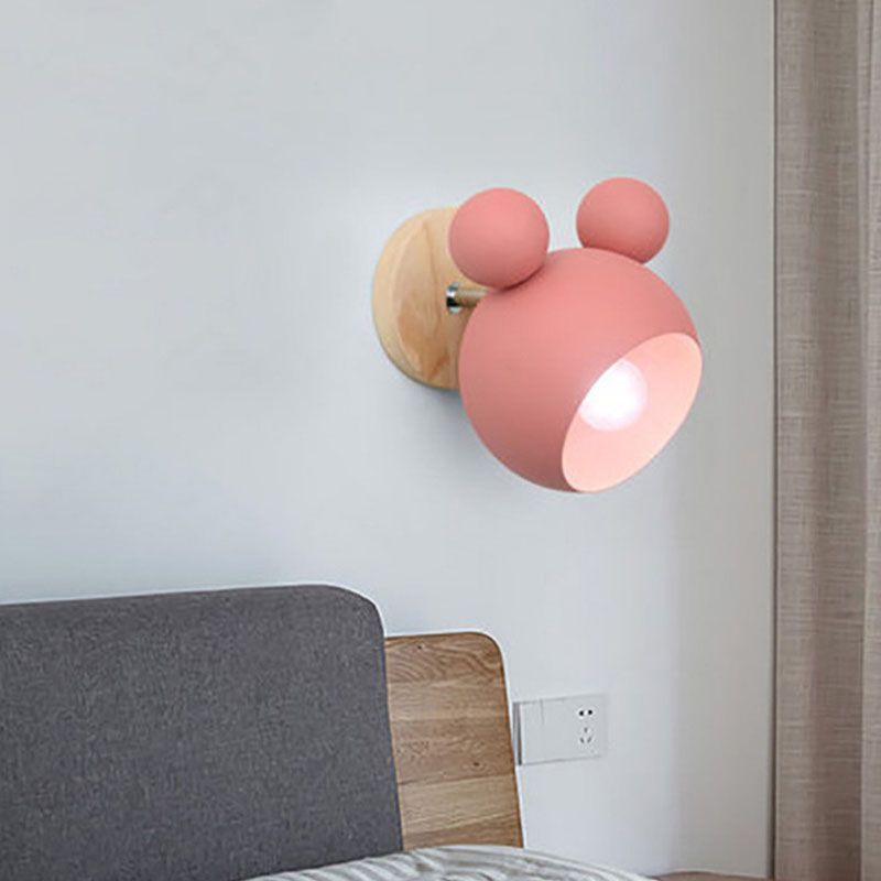 Nordic Modern Wall Sconce 1-Light Iron Wall Mounted Lighting for Bedroom