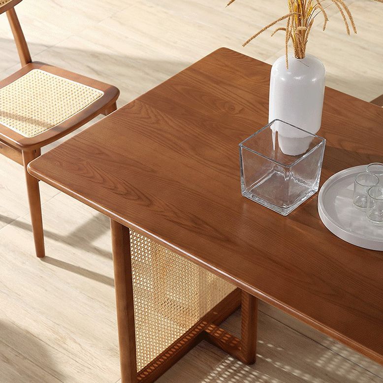 Mesa de comedor de doble pedestal rectángulo muebles de estilo moderno para interiores