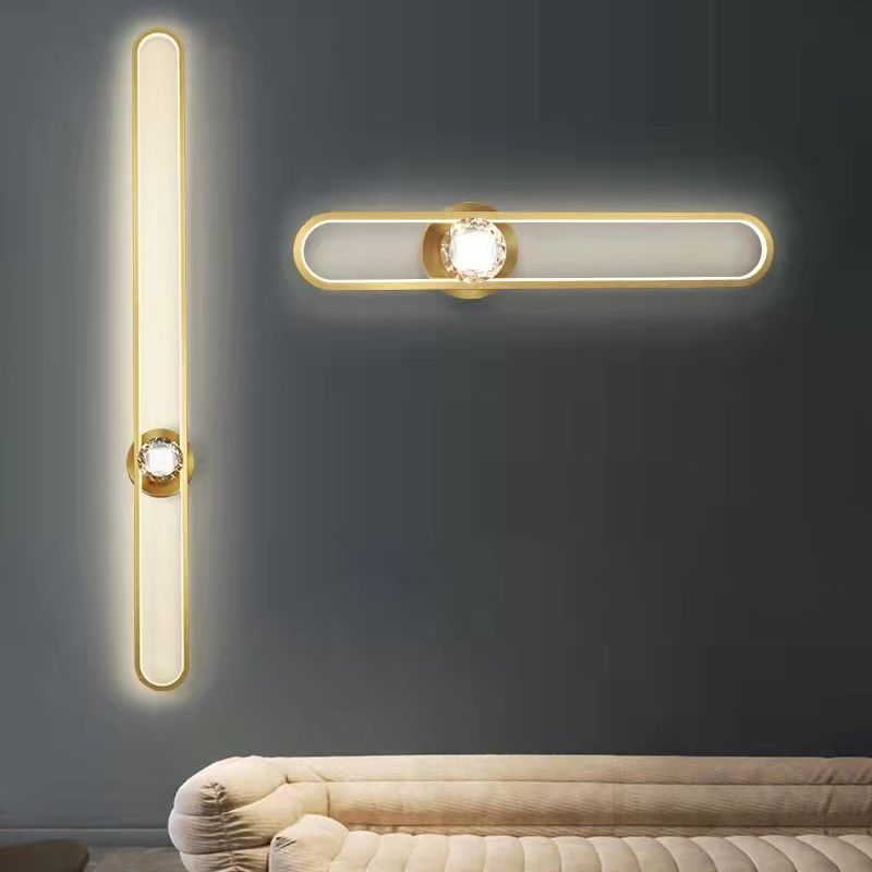 Metal Oval Shade Wall Sconce Modern Style 1 Light Wall Mount Lighting