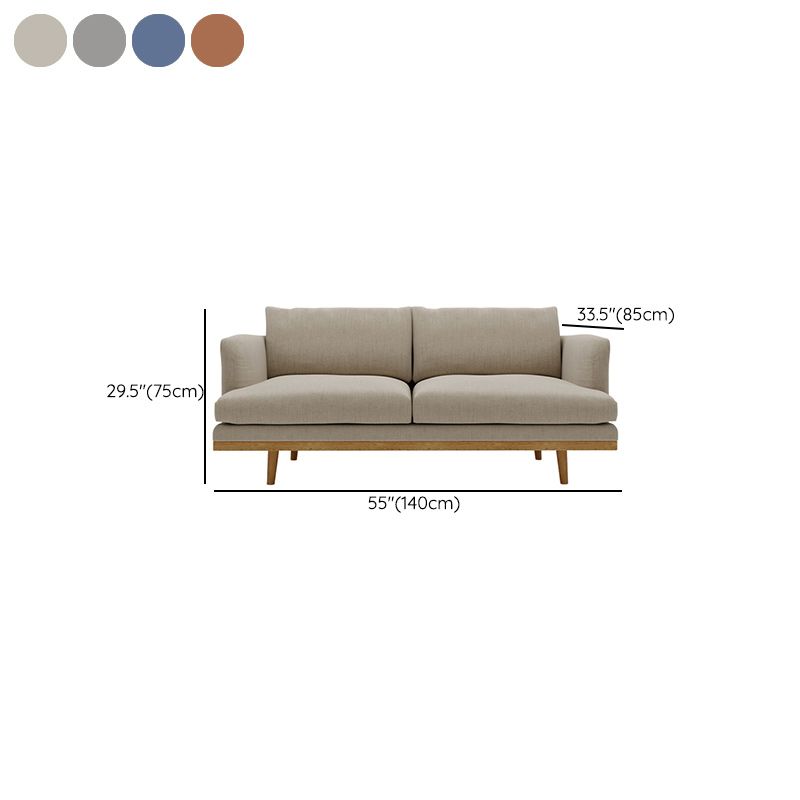 Modern 29.52" H Cotton Blend Wood Frame Recessed Arm Loveseat