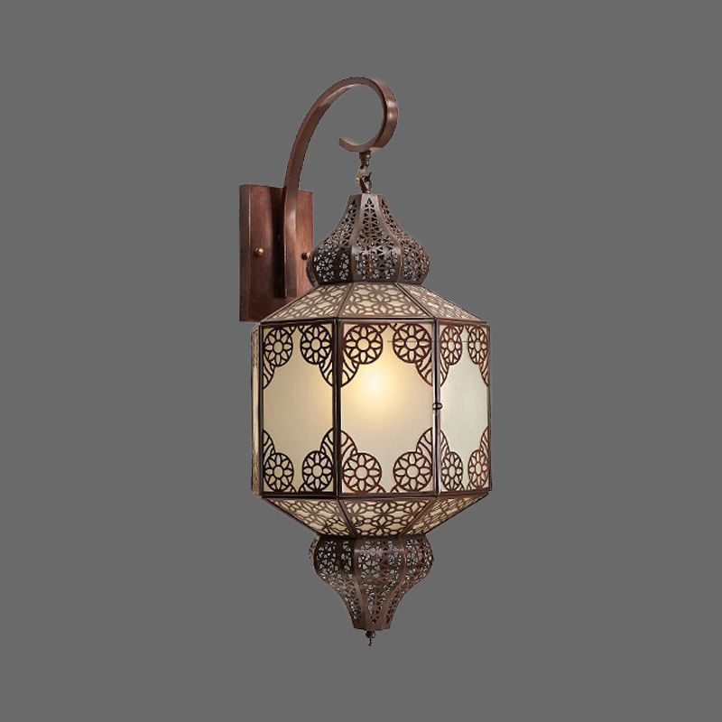 1 Kopf Metallic Leuchtenbeleuchtung traditionelle schwarze Laternen -Außenlampe im Freien