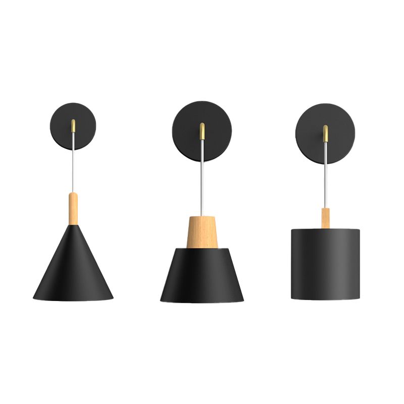 Macaron Style Wall Lamp Metal 1 Light Sconce Light for Bedroom