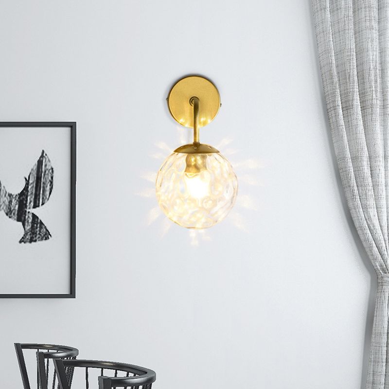 Kugelförmige Wandleuchte minimalist 1 helle Glaswandleuchten mit Arm