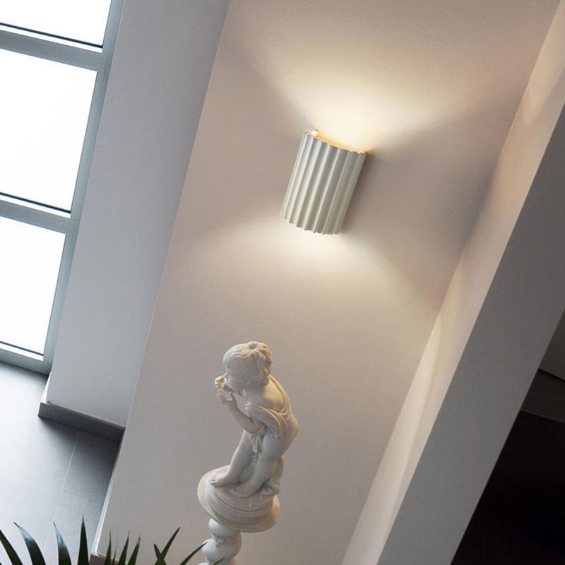 Half Cylinder Shape Resin Wall Sconces Modern 2-Lights Wall Mount Light Fixture