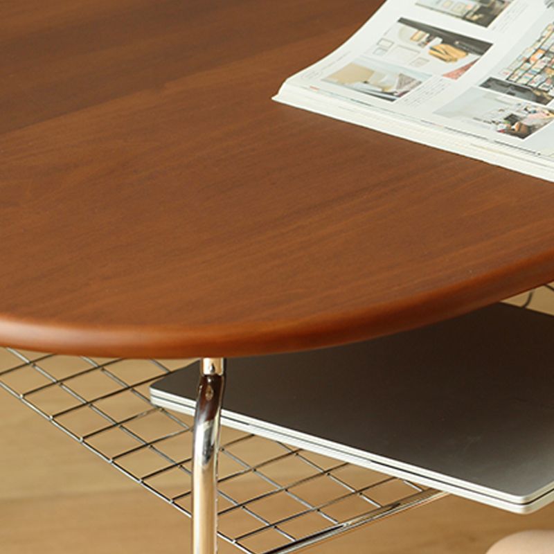 23" Wide Contemporary Coffee Table Oval Coffee Cocktail Table with Storage