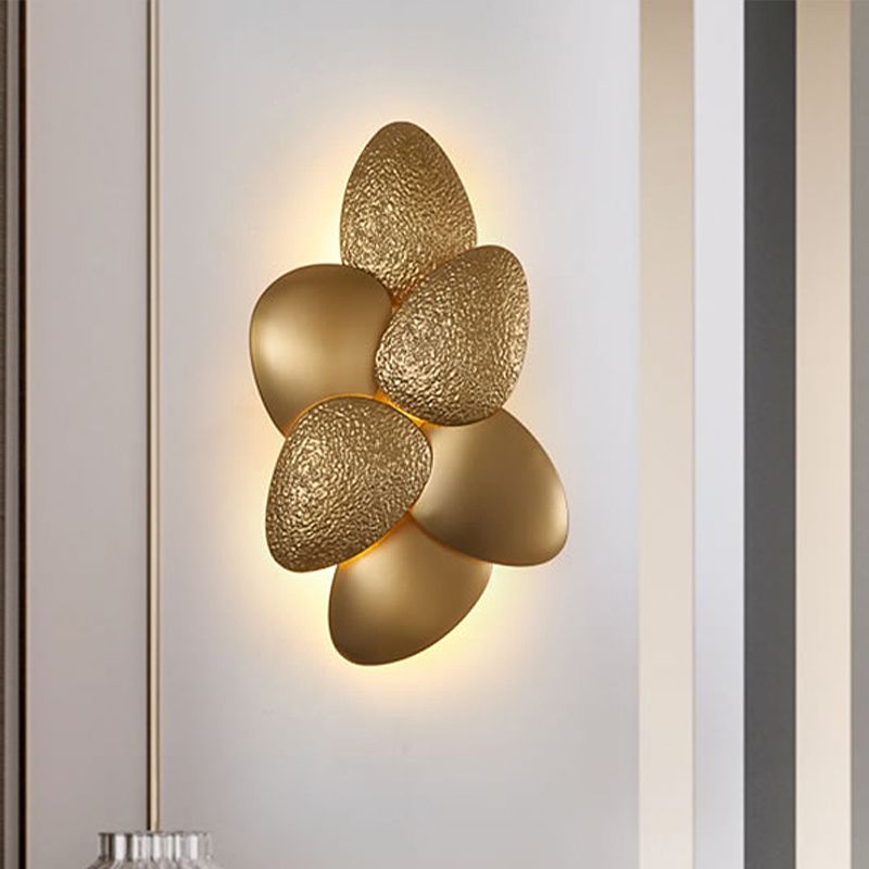 Acier inoxydable squama mural moderne 3/6 lumières Gold Sconce Lightture pour chambre à coucher