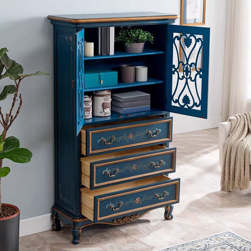 1- Door Wooden Cabinet, Rectangle Accent Cabinet with Drawers