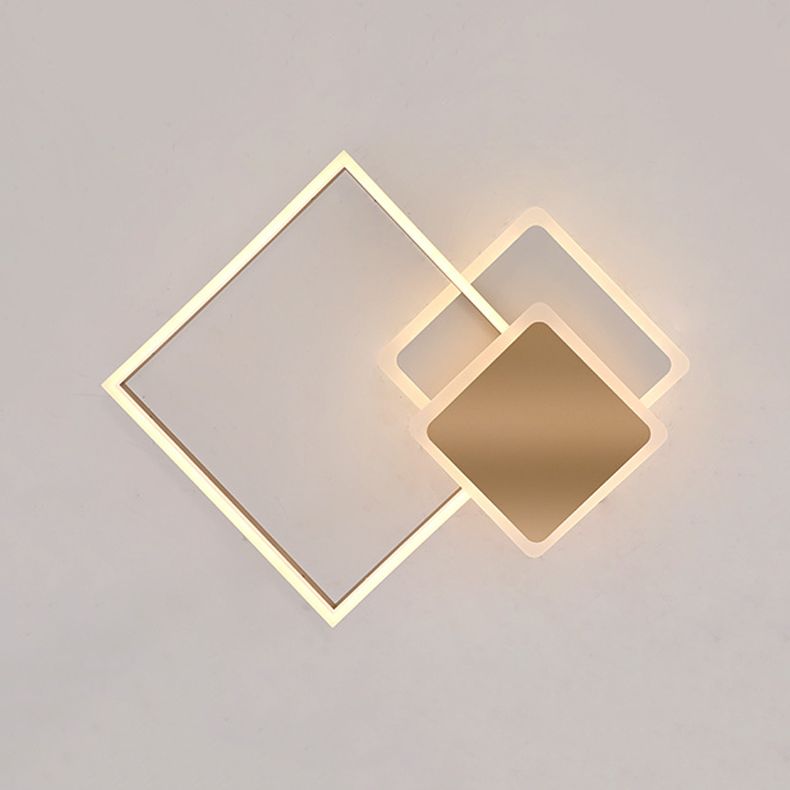 Gold Simplicity Lighting Fixture LED Flush Mounted Ceiling Lights with Acrylic Shade