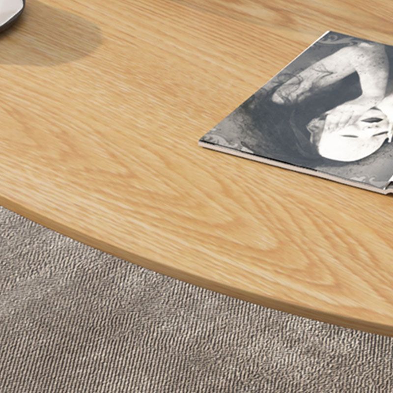 4 Legs Coffee Table Geometric Wood Cocktail Table in White and Natural