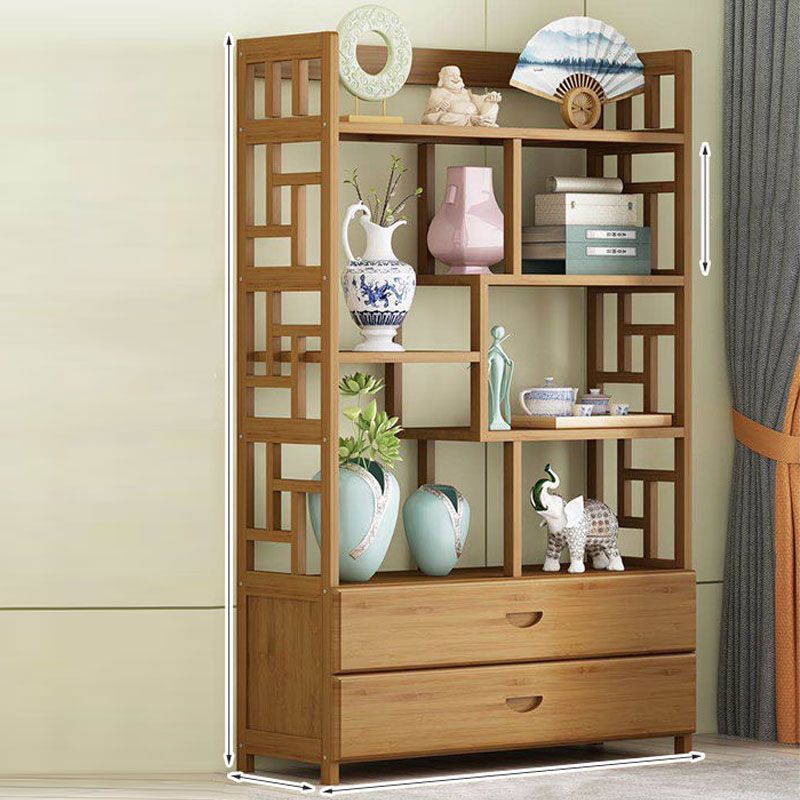 Modern Bamboo Floor Shelf Bookcase Open Book Shelf for Study Room