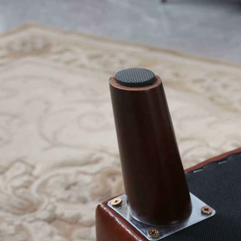 Pure Color Square Standard Modern Wine Red Leather Ottoman for Living Room