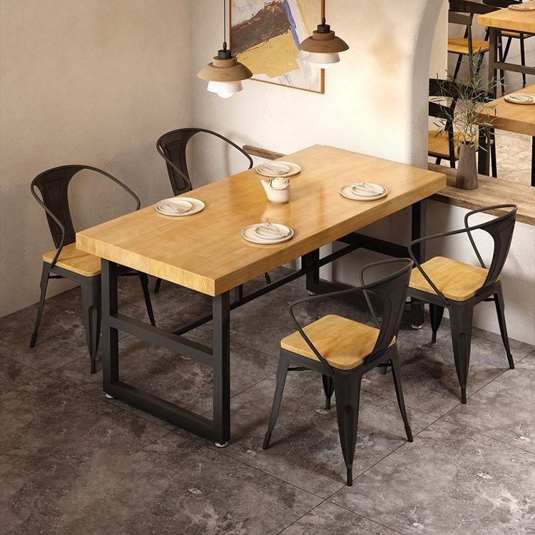 Industrial Rectangle Dining Table Solid Wood Table for Dining Room
