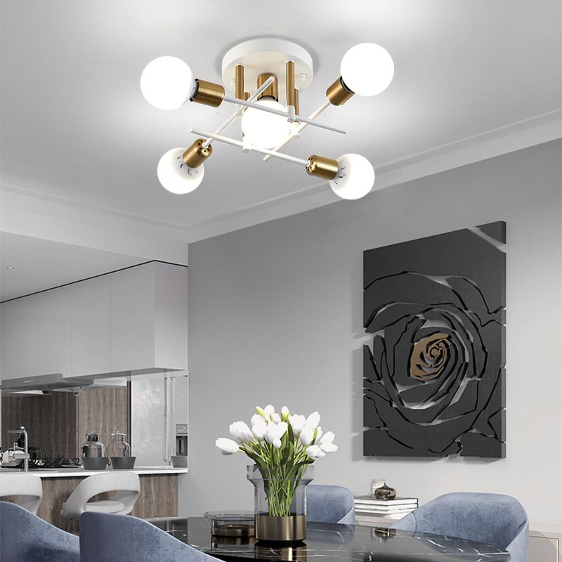 Nordic Style Iron Ceiling Lamp Adjustable Ceiling Light for Living Room