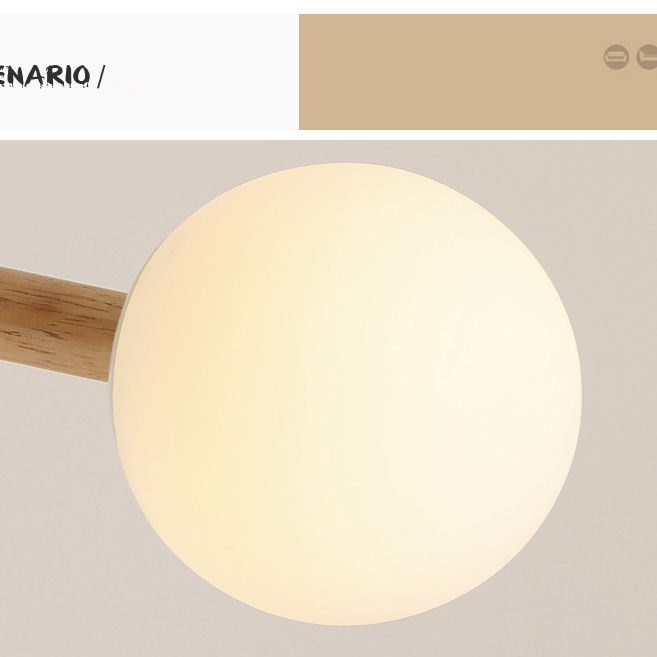 Lampadario molecolare nordico in legno soggiorno luce a sospensione con sfera di vetro opale