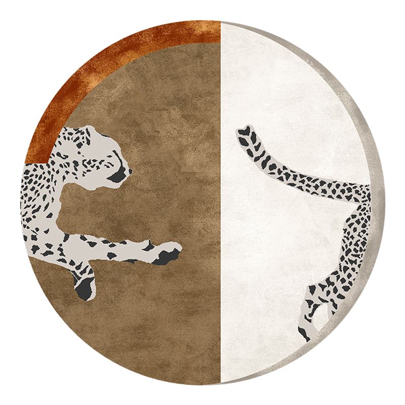 Oranje modern tapijt luipaardpatroon polyester gebied vloerkleurbestendig kleed voor woningdecoratie