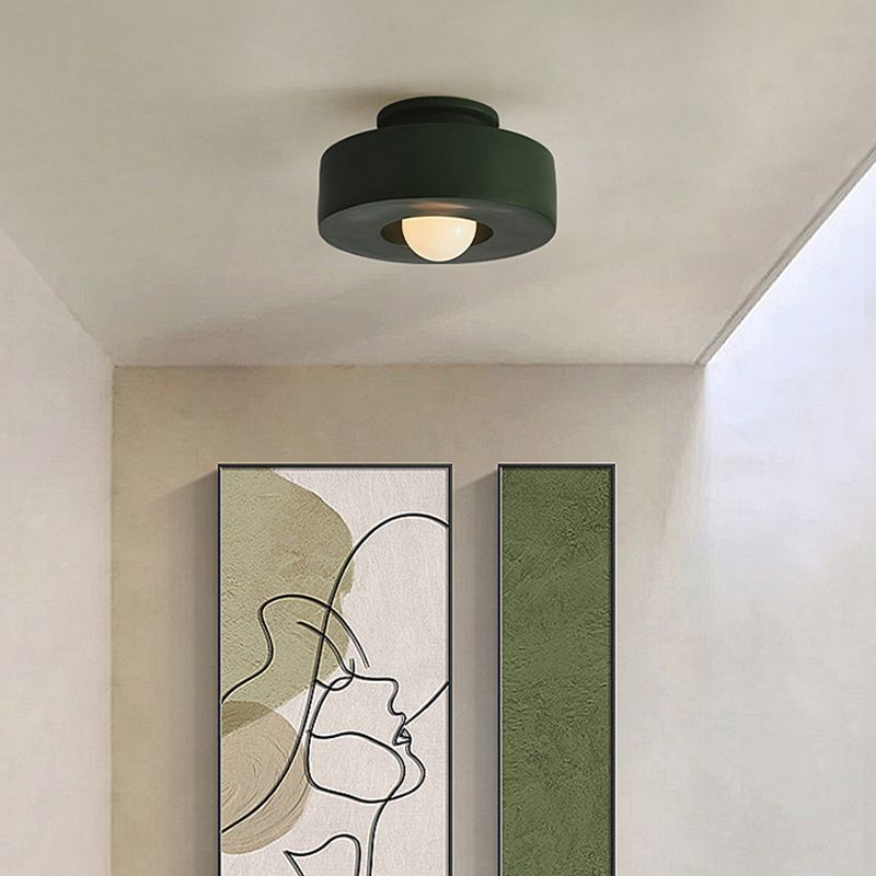 Drum Shape LED Ceiling Flush Contemporary 1 - Light Flush Mount