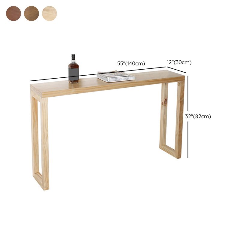 12 inch Wide Accent Table Mid-Century Modern Rectangle Wood Console Table