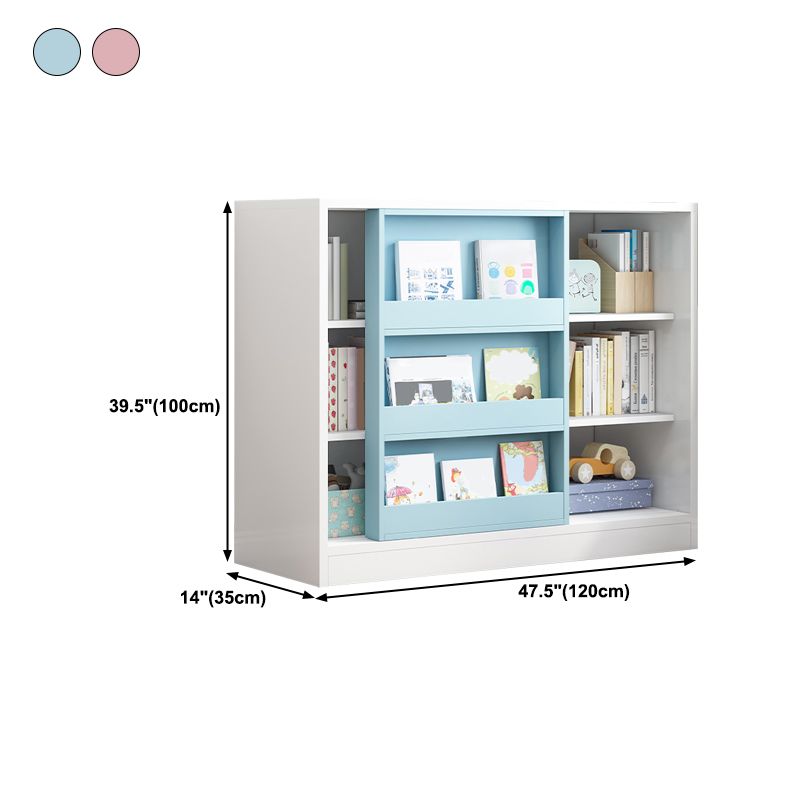 Closed Wooden Bookshelf Modern Home Living Room Square Bookcase