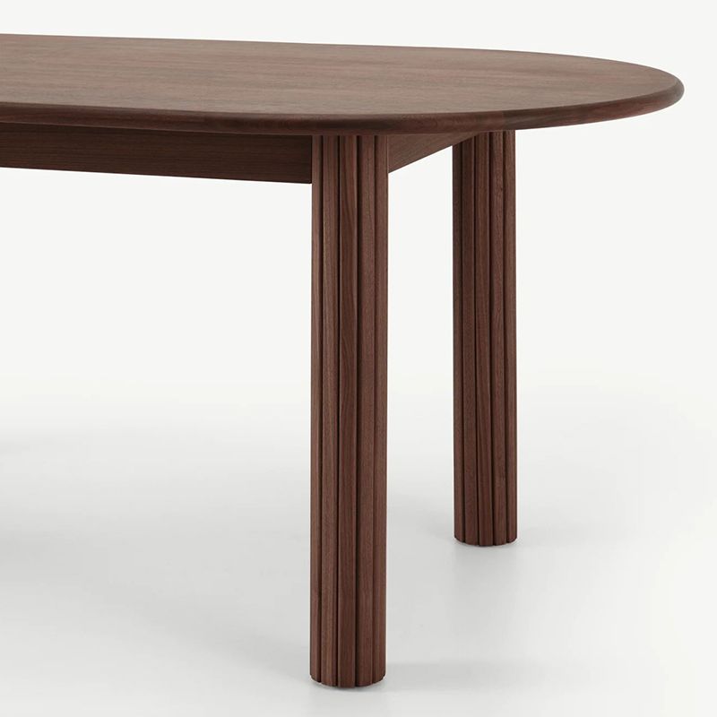 Modern Style Dining Oval Table Dining Wooden Table for Restaurant with Wood Legs