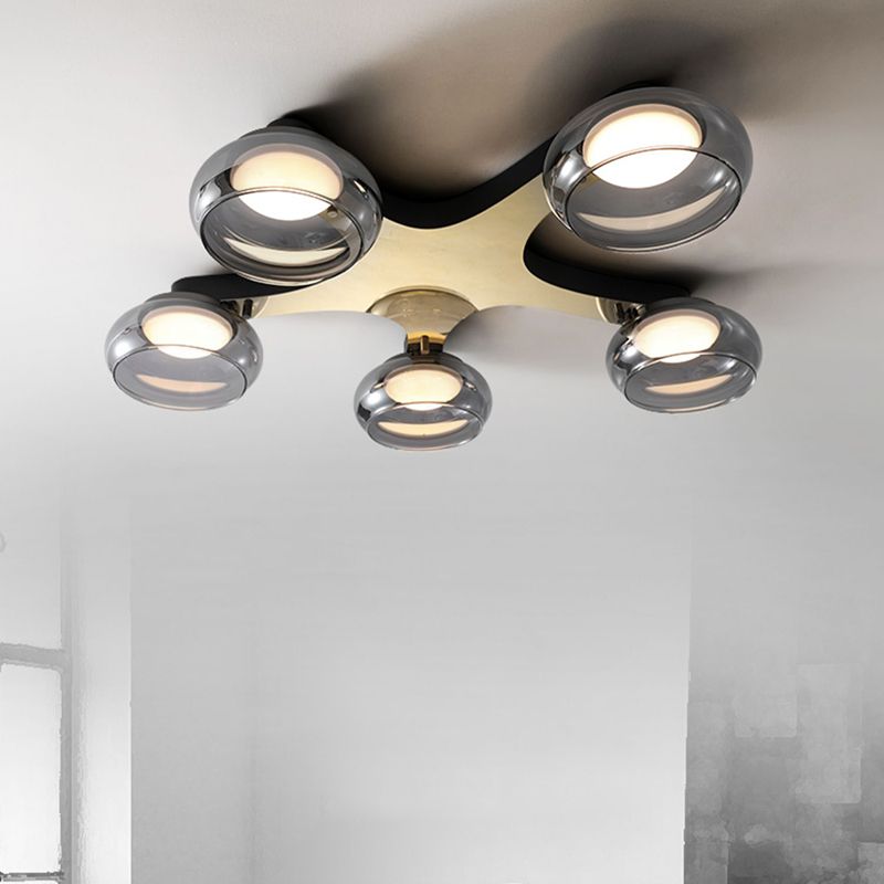Modernism Flush Mount Glass LED Ceiling Light Fixture for Living Room