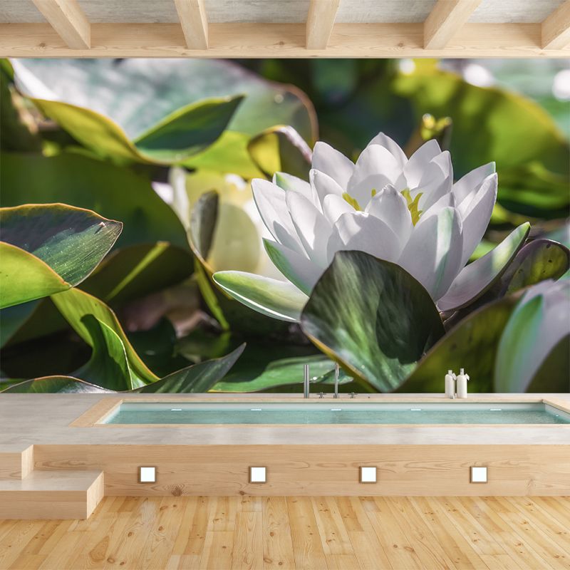 Water Plants Flower Print Wall Mural Decal Moisture Resistant, Custom Size