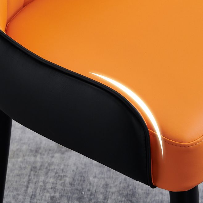 Glam Style Wood Chair Faux Leather Parsons Side Chair for Dining Room 20.8"x21.6"x35.4"