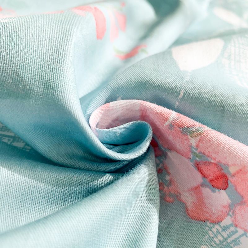 Sheet Set Cotton Floral Printed Wrinkle Resistant Ultra Soft Breathable Bed Sheet Set