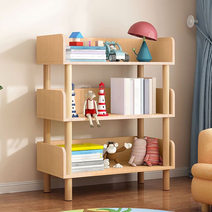 Open Back Modern Style Bookshelf Wood Bookcase for Study Room