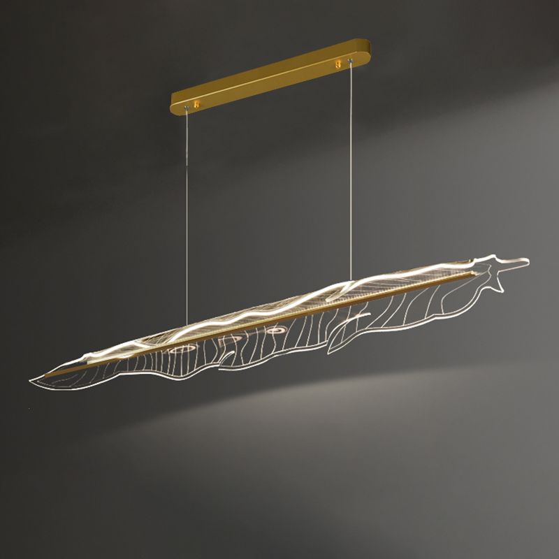 Stile contemporaneo in alluminio Luci appese a sospensione Gold Isola Linear Lucile per sala da pranzo
