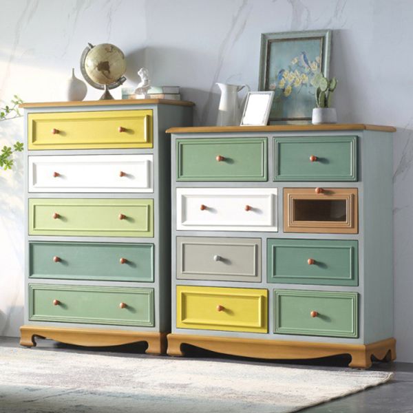 Nautical Vertical Lingerie Chest Wood Storage Chest Dresser for Bedroom