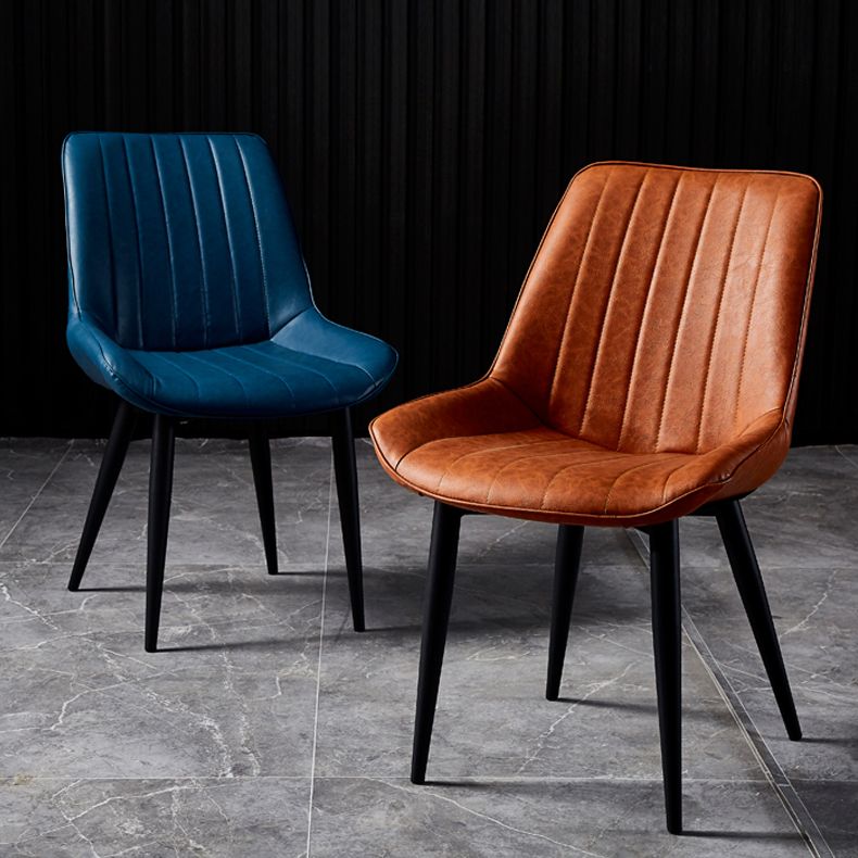 Eigentijdse stijl eetstoelen armloze zijstoel voor keuken met metalen benen