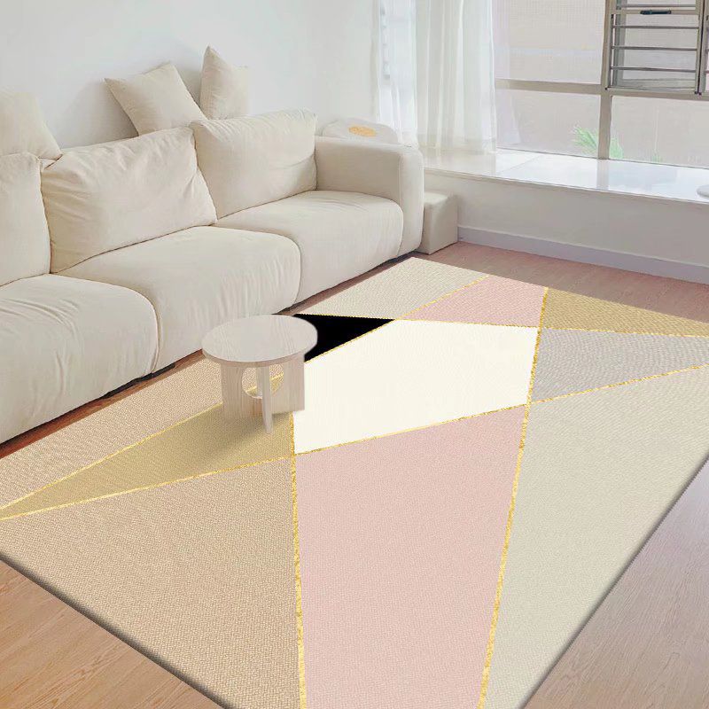 Modern Nordic Rug Polyester Geometry Area Rug Stain Resistant Rug for Living Room