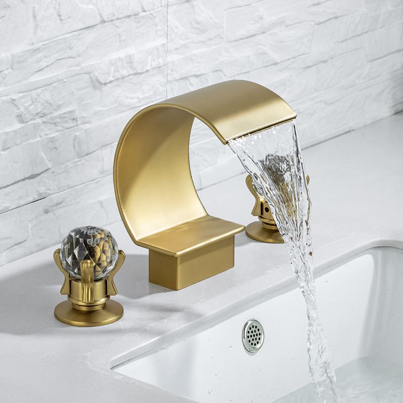Light Luxury Basin Faucet Waterfall Spout Bathroom Faucet Knob Handle Sink Faucet