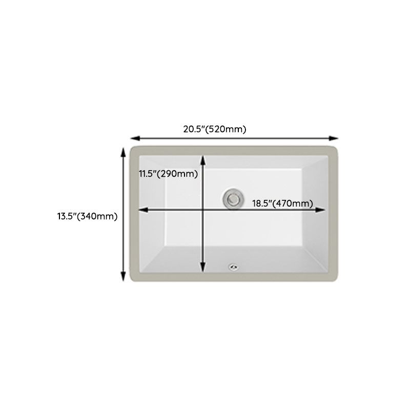 Modern White Bathroom Sink Porcelain Trough Bathroom Sink with Faucet