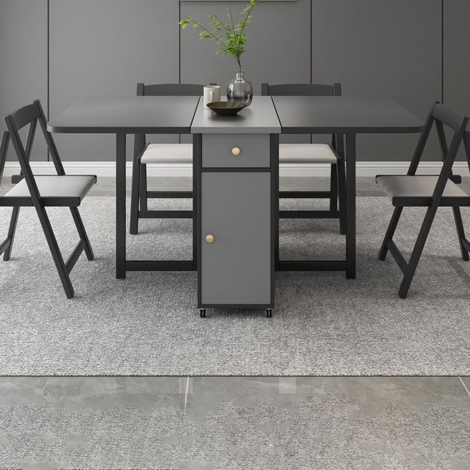 Rectangle Mid-Century Modern Dining Table Drop-Leaf Table with Ash Solid Wood Base,59"L x 29.1"H
