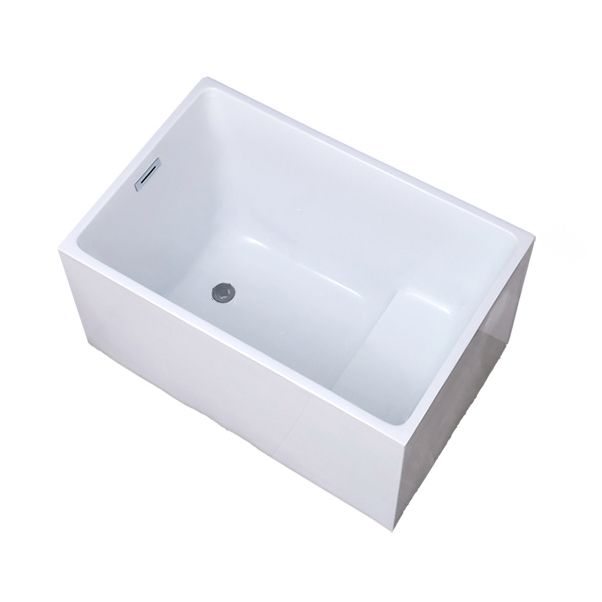 Modern Rectangular Bathtub Freestanding Acrylic Soaking White Bathtub (Board not Included)