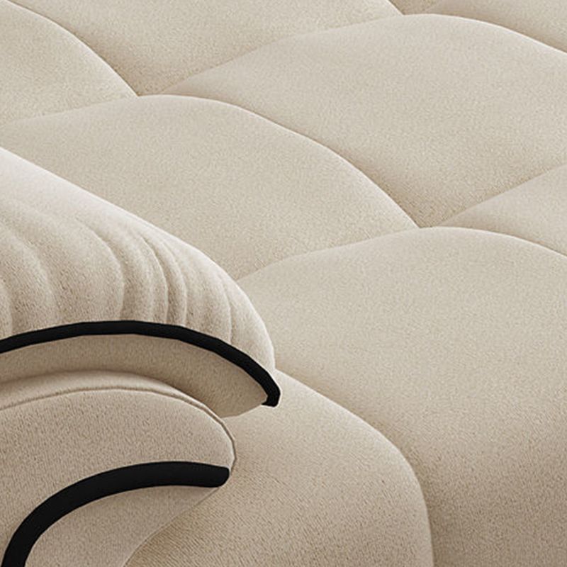 Cream Contemporary Pillow Top Arm Sectional for Living Room, Apartment