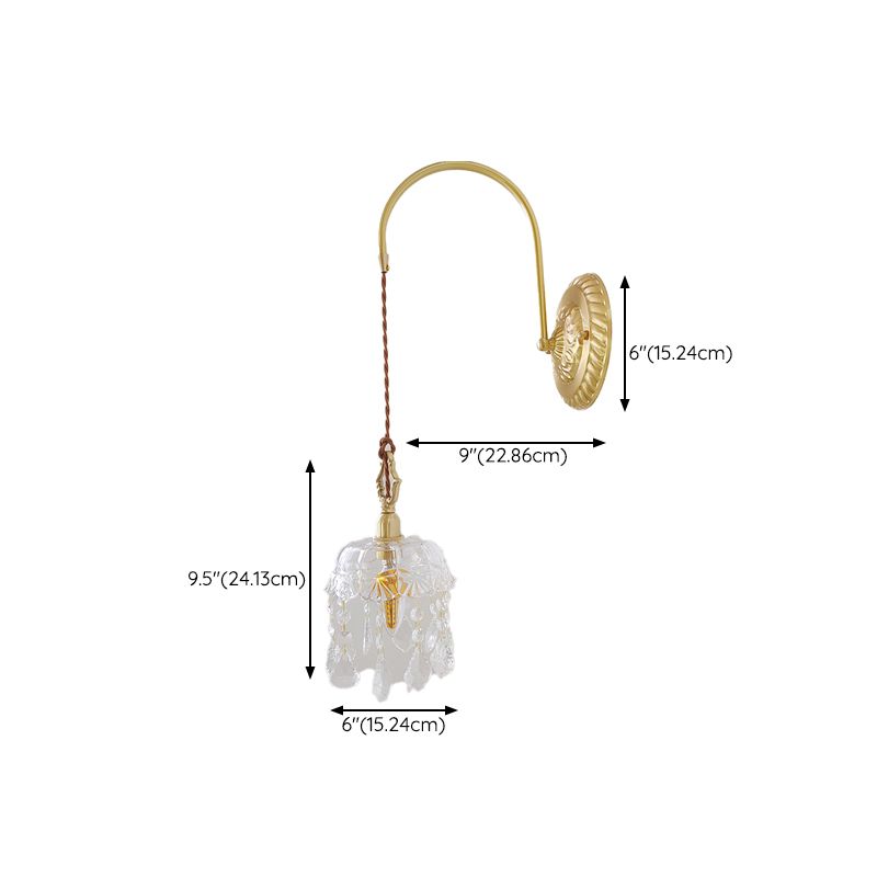 Metal Modern Wall Sconce Geometric Shape Wall Lamp with Crystal Shade