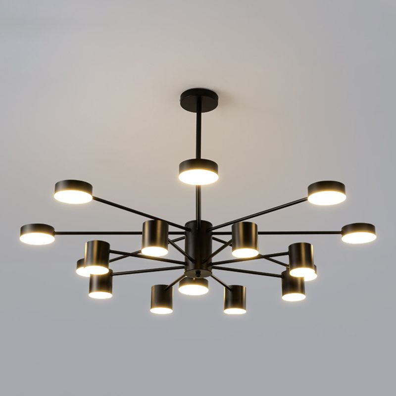 Nordic Metal Chandelier Black Multi Light Hanging Light for Bedroom