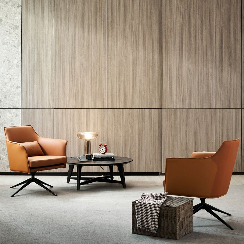 Modern Barrel Accent Chair Spider Solid Color Barrel Chair for Living Room
