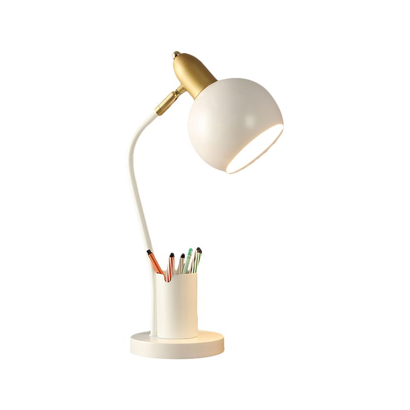 Metall gewölbter Nachttischlampe Macaron 1-Kopf-Weiß/Rosa/Gelb-Lesungstischleuchte mit röhrenförmigem Penrack-Design