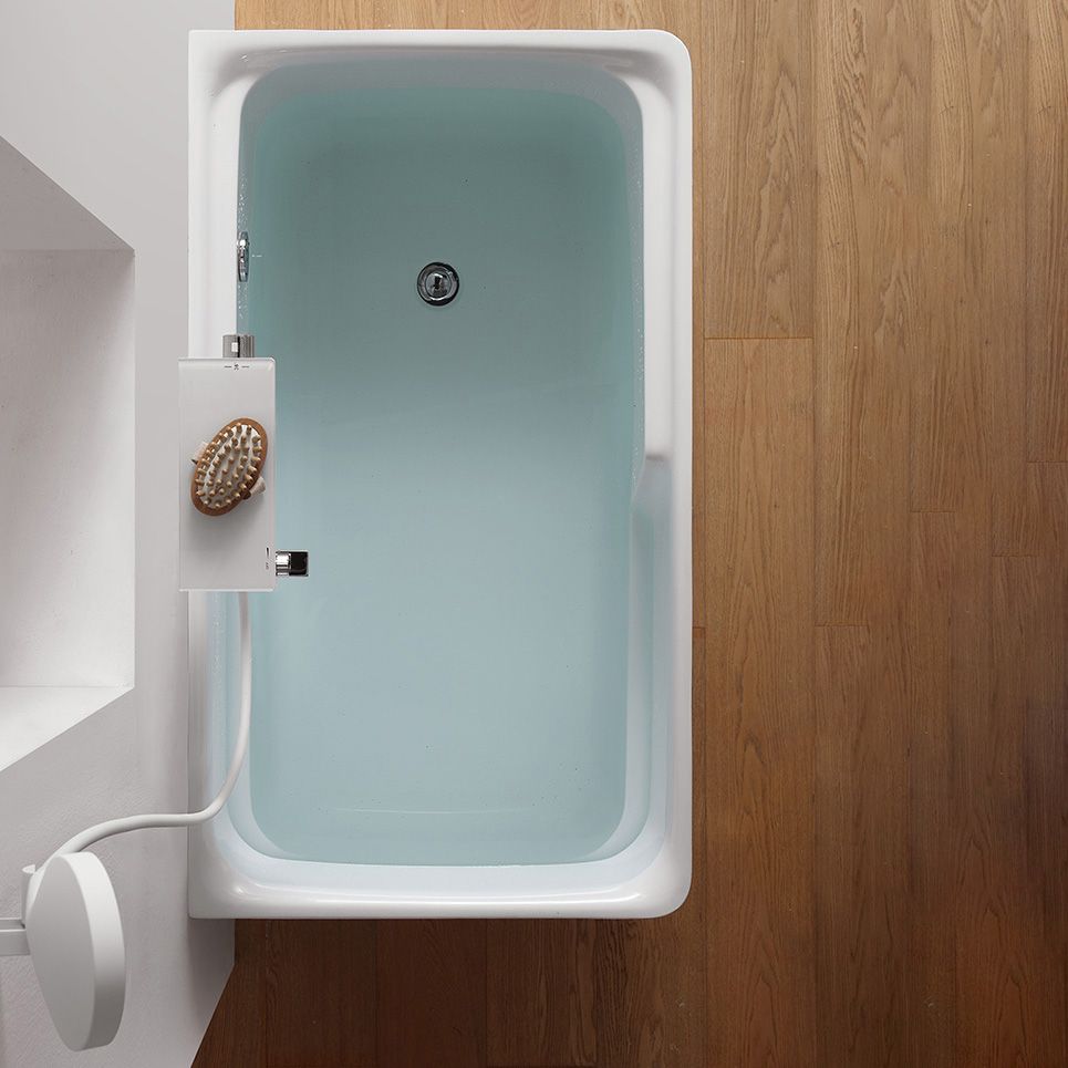 Rectangular Soaking Bathtub Antique Finish Acrylic Back to Wall Bath Tub