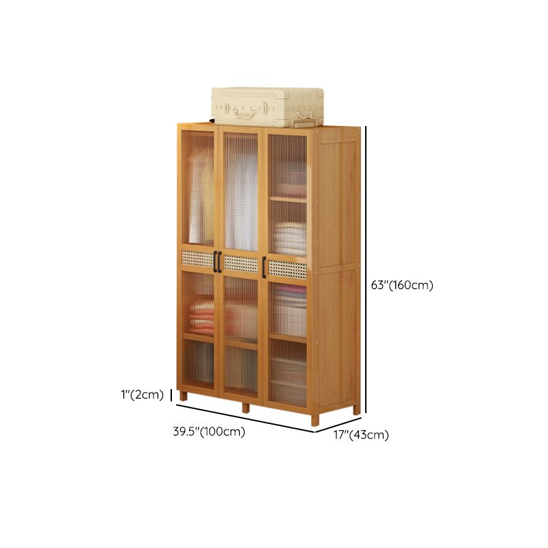 Modern Style Wardrobe Cabinet Wood Clothes Rail Wardrobe Armoire with Legs