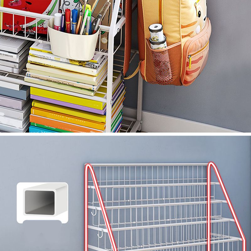 Contemporary Metal Standard Bookcase Closed Back Kids Standard Bookcase