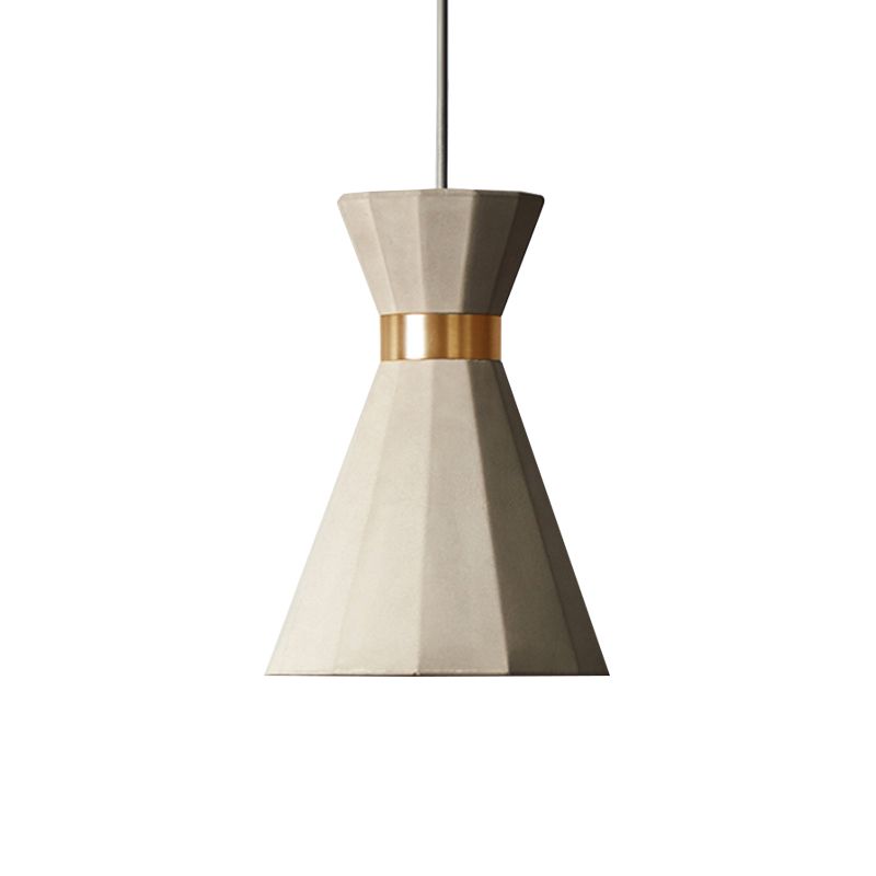 Luz de colgante geométrico Cemento nórdico 1 Luz de techo colgante gris claro, 9 "/10" de ancho
